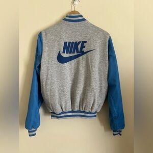 Vintage 90s Nike Grey Tag Reversible Varsity Windbreaker Jacket Size S
